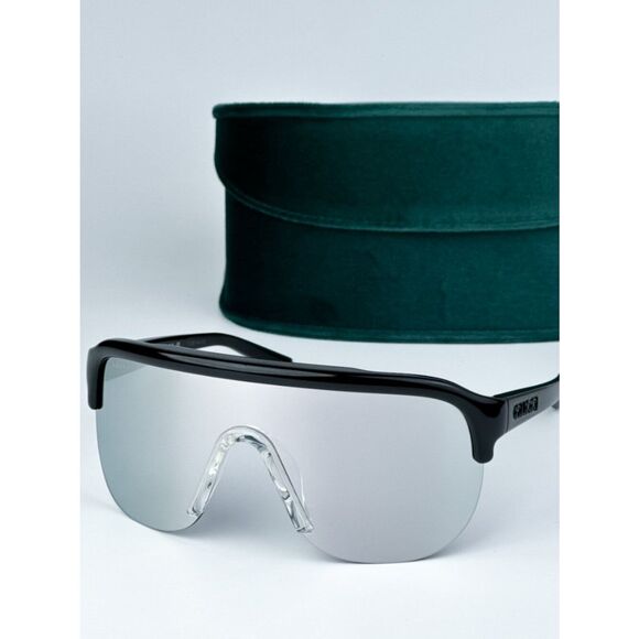 NEW Gucci GG1645S  003 Black Grey Silver Mirrored Unisex Mask Sunglasses main image 8
